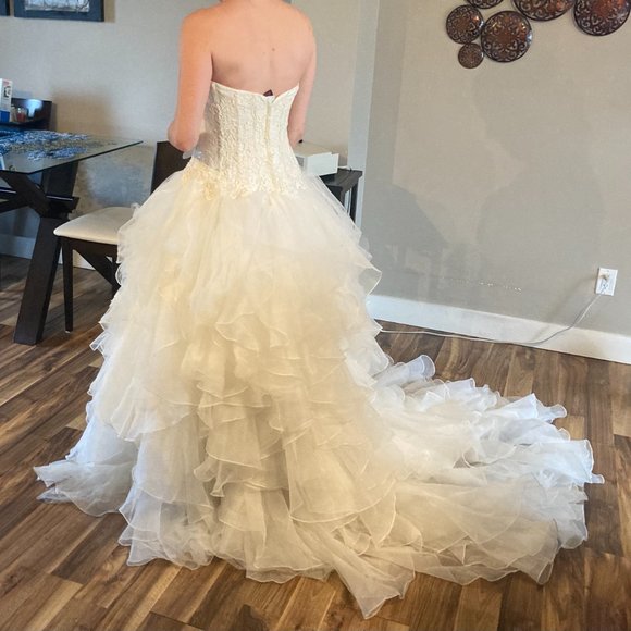 Oleg Cassini Ivory Wedding Dress, Size 8-10 (medium) - Picture 5 of 5